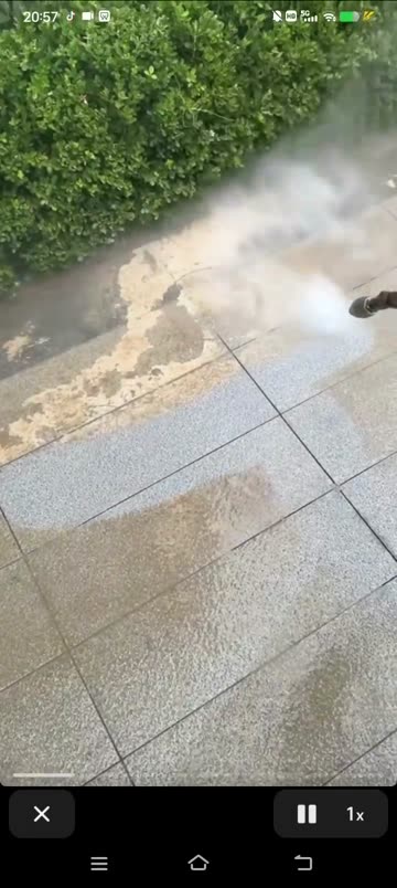 石材高压清洗 现场实拍